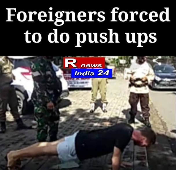 Foreigners forced to do push ups