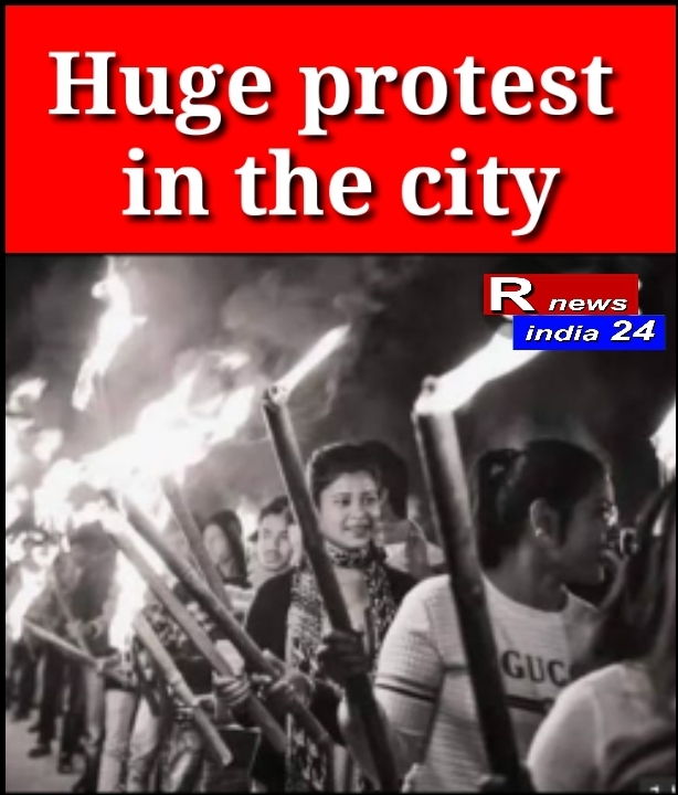 Huge protest in the city