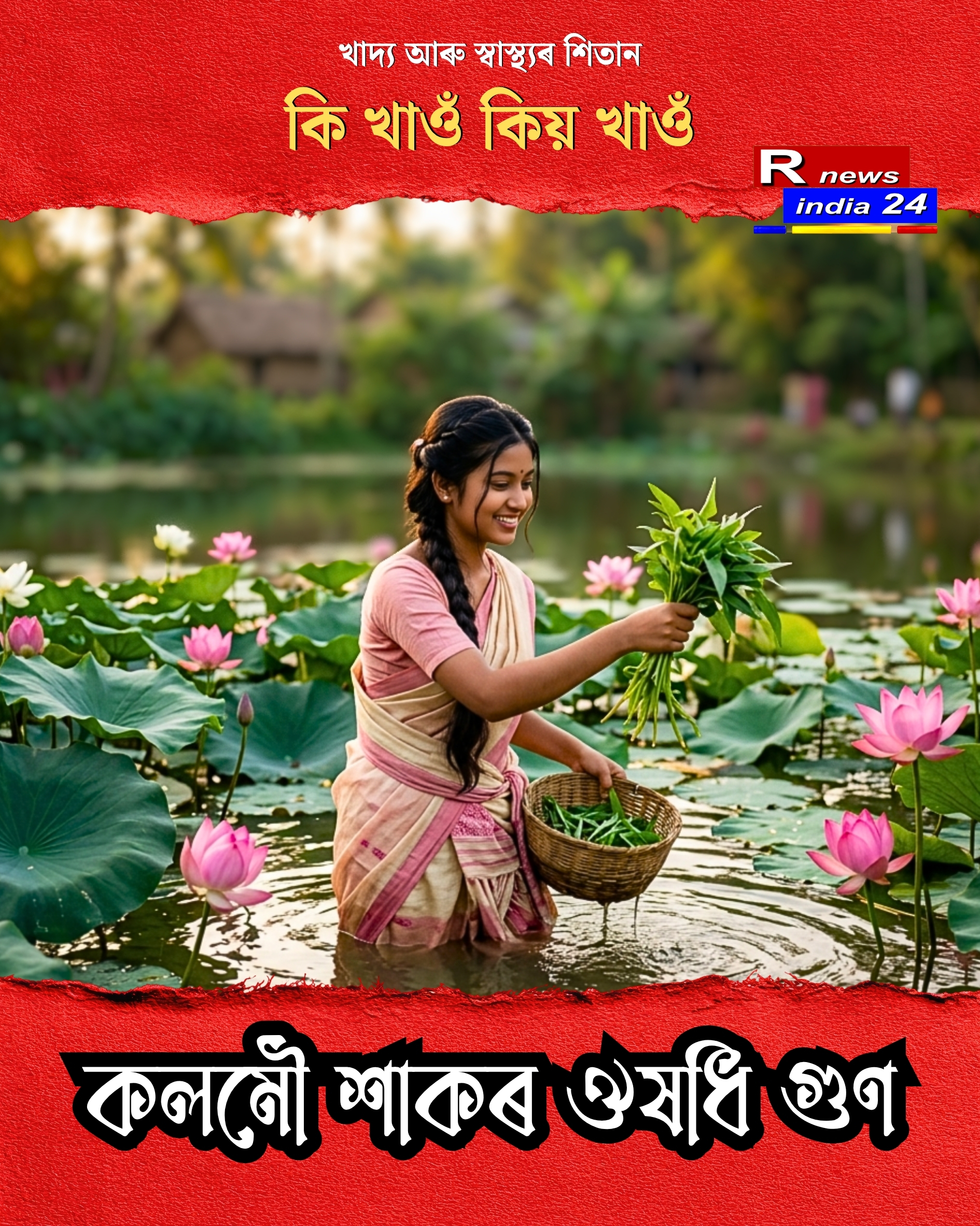 খাদ্য আৰু স্বাস্থ্যৰ শিতান "কি খাওঁ কিয় খাওঁ" [কলমৌ শাকৰ ঔষধি গুণ]